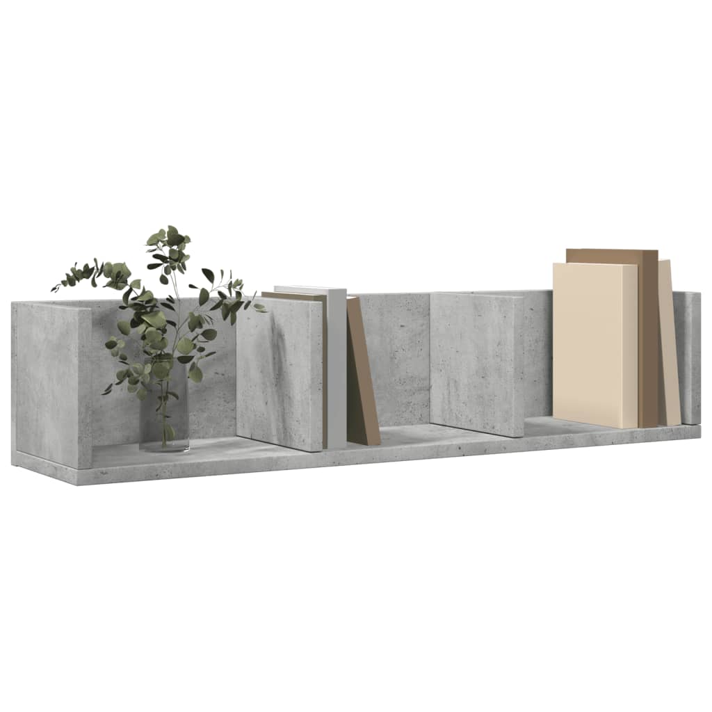 Zidni ormarići 2 kom boja siva betona 75x18x16,5 cm drveni