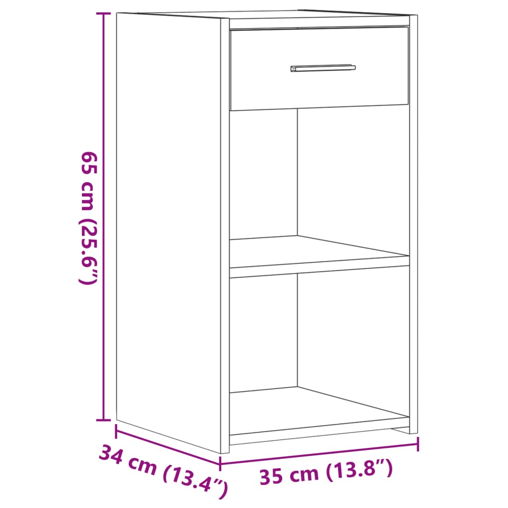 Noćni ormarići 2 kom crni 35 x 34 x 65 cm konstruirano drvo