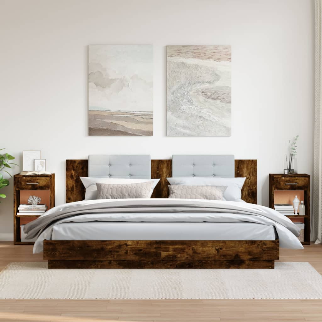 Noćni ormarići 2 kom boja hrasta 35x34x65 cm konstruirano drvo