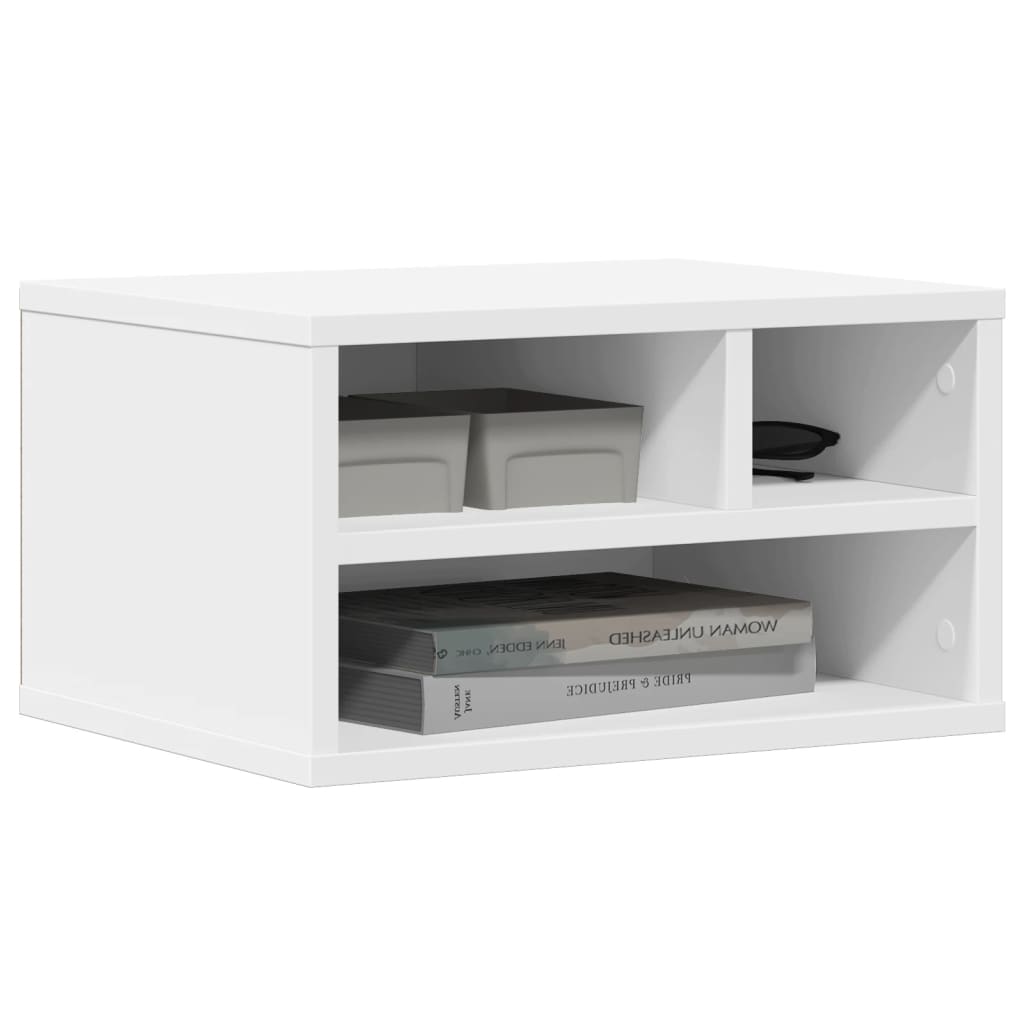 Stalak za pisač bijeli 40x32x22,5 cm od konstruiranog drva