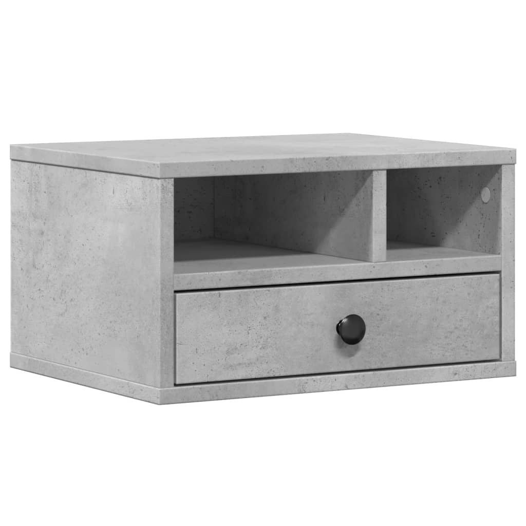 Stalak za pisač siva boja betona 40x32x22,5cm konstruirano drvo