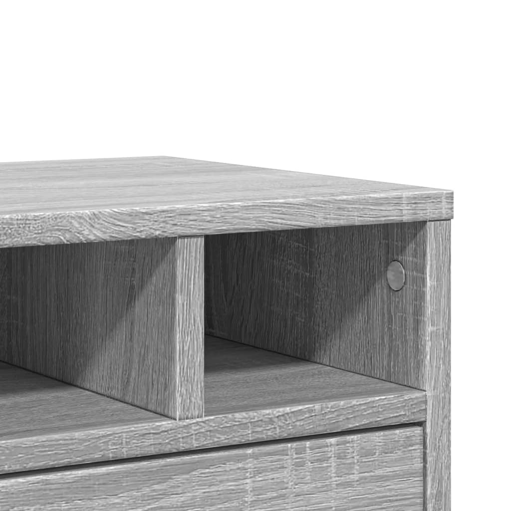 Stalak za pisač siva boja hrasta 40x32x22,5cm konstruirano drvo