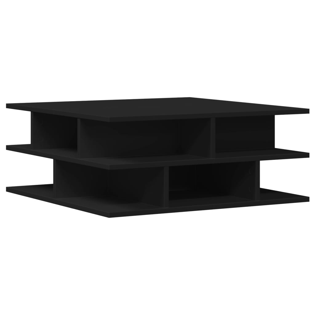 Stolić za kavu crni 70x70x29 cm od konstruiranog drva