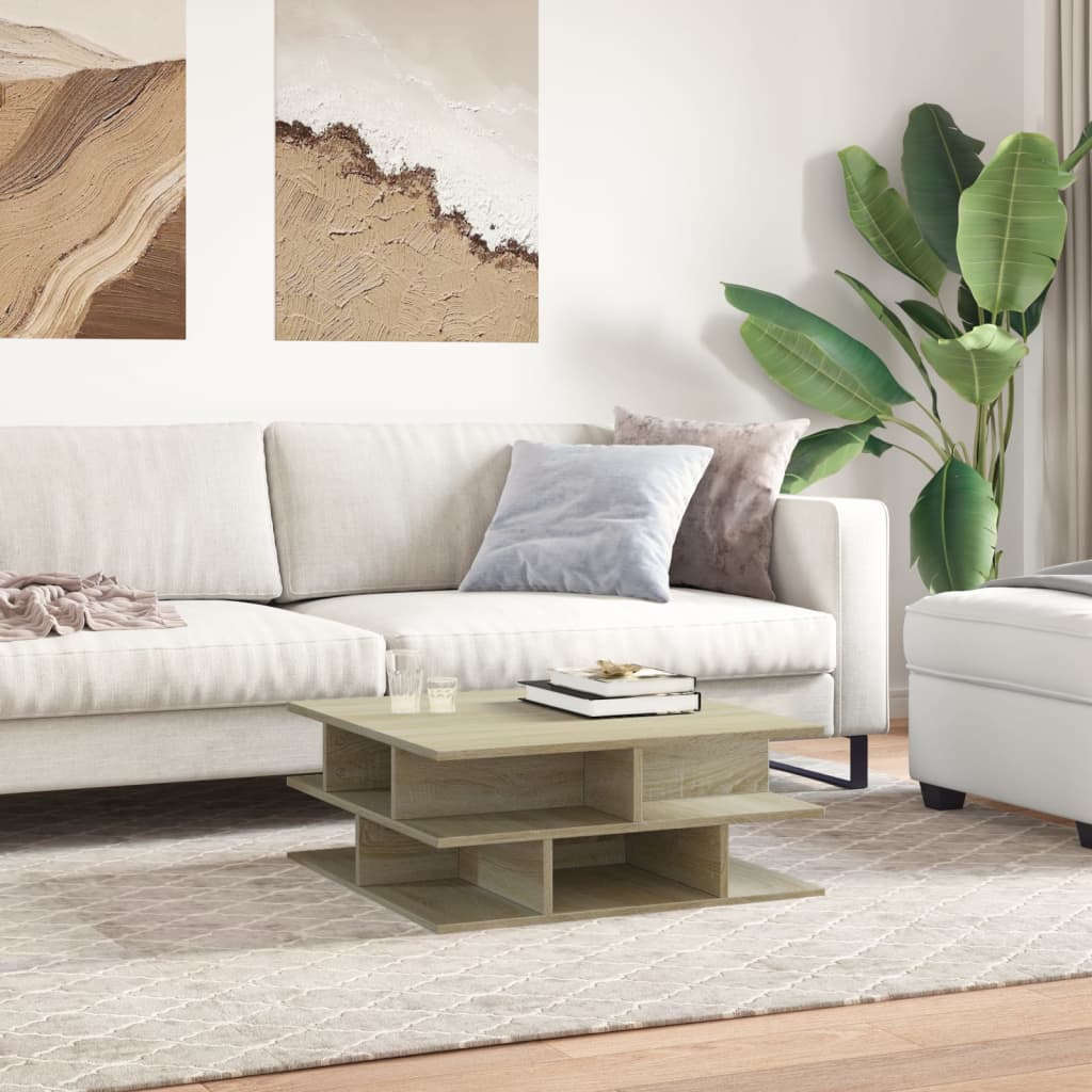 Stolić za kavu boja hrasta 70x70x29 cm konstruirano drvo
