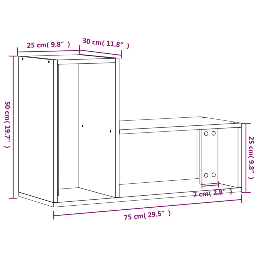 TV ormarići 2 kom Siva betona 75x30x50 cm konstruirano drvo