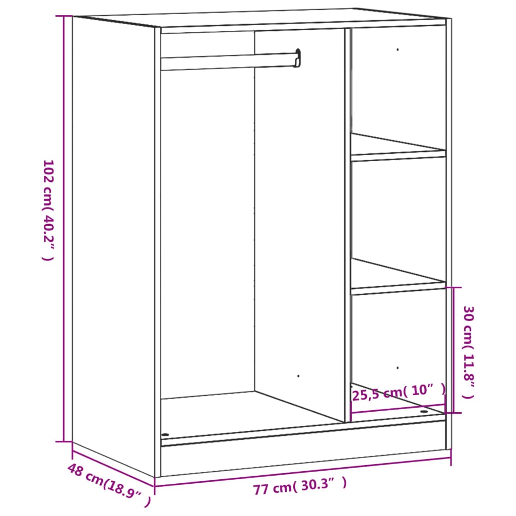 Ormar siva boja betona 77x48x102 cm od konstruiranog drva