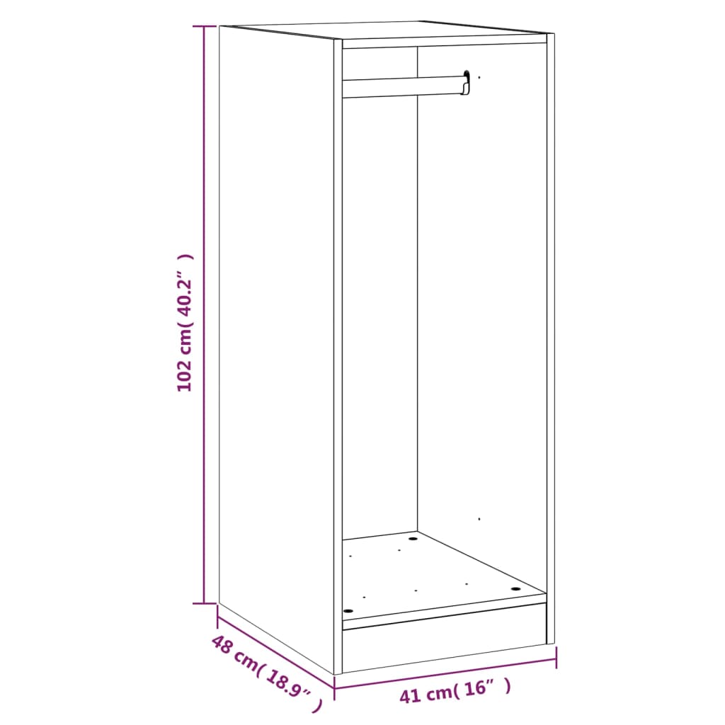 Ormar siva boja betona 48x41x102 cm od konstruiranog drva