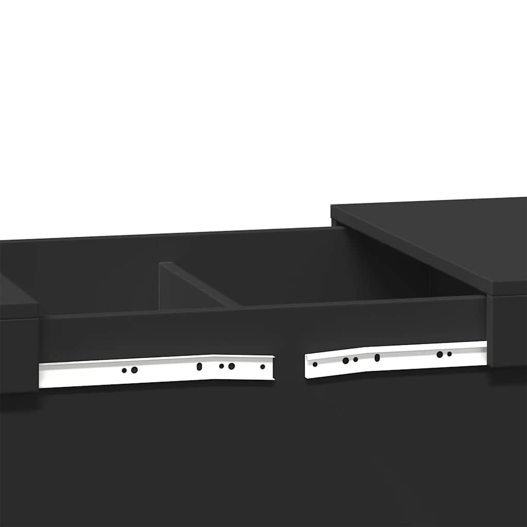 Stolić za kavu crni 80 x 55 x 40 cm od konstruiranog drva