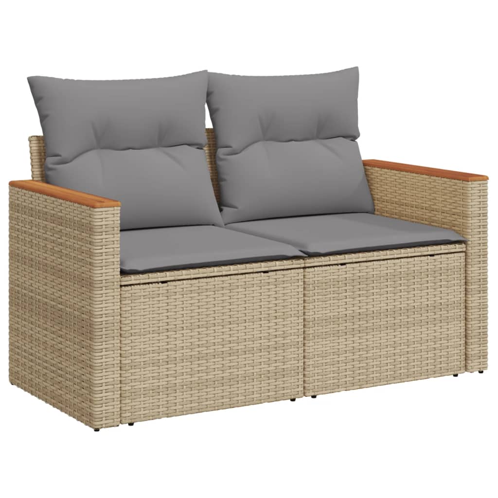 7-dijelni set vrtnih sofa s jastucima bež od poliratana