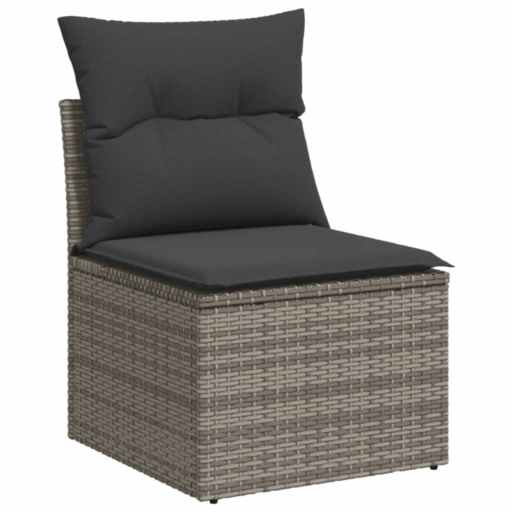 13-dijelni set vrtnih sofa od poliratana s jastucima sivi