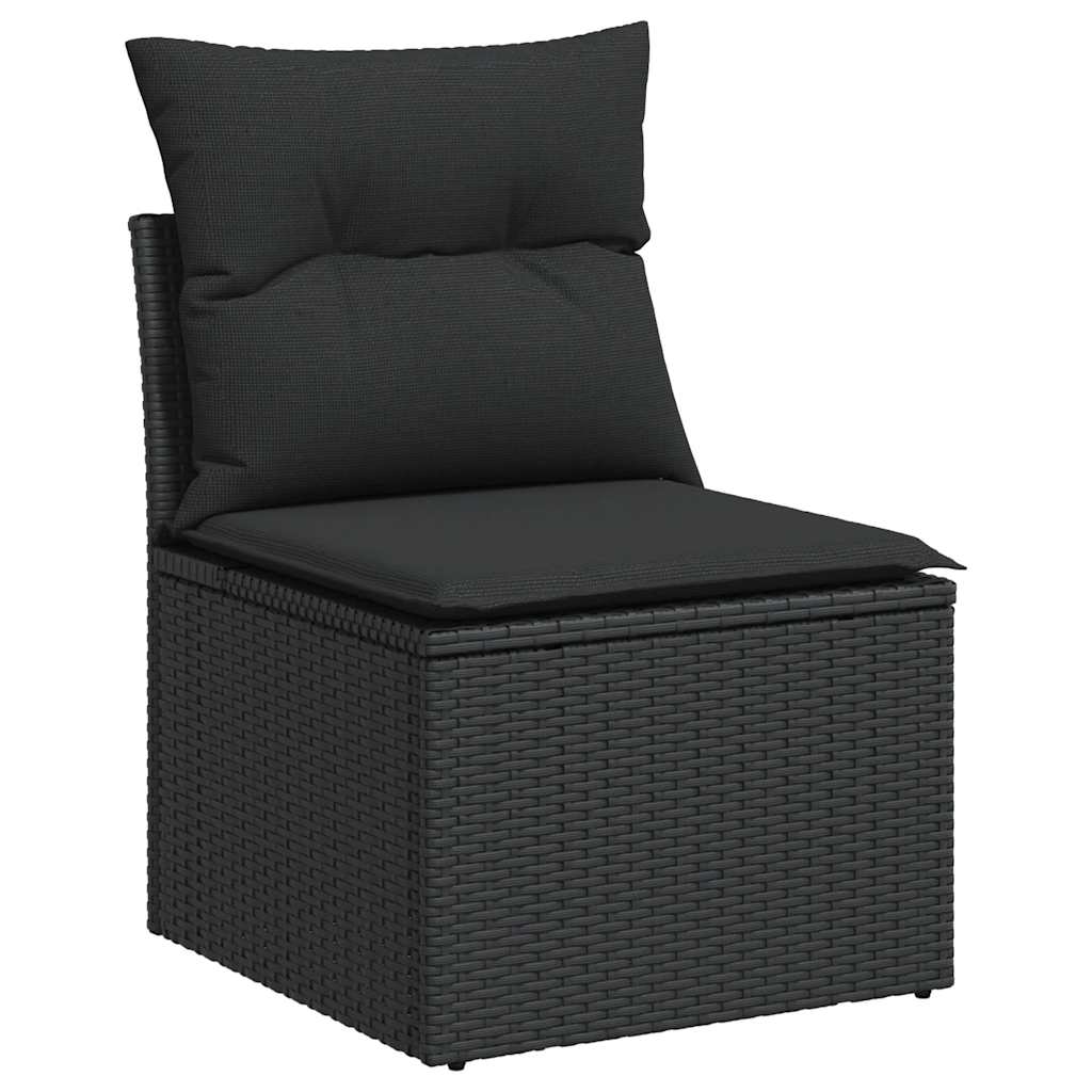 13-dijelni set vrtnih sofa s jastucima poliratan crni