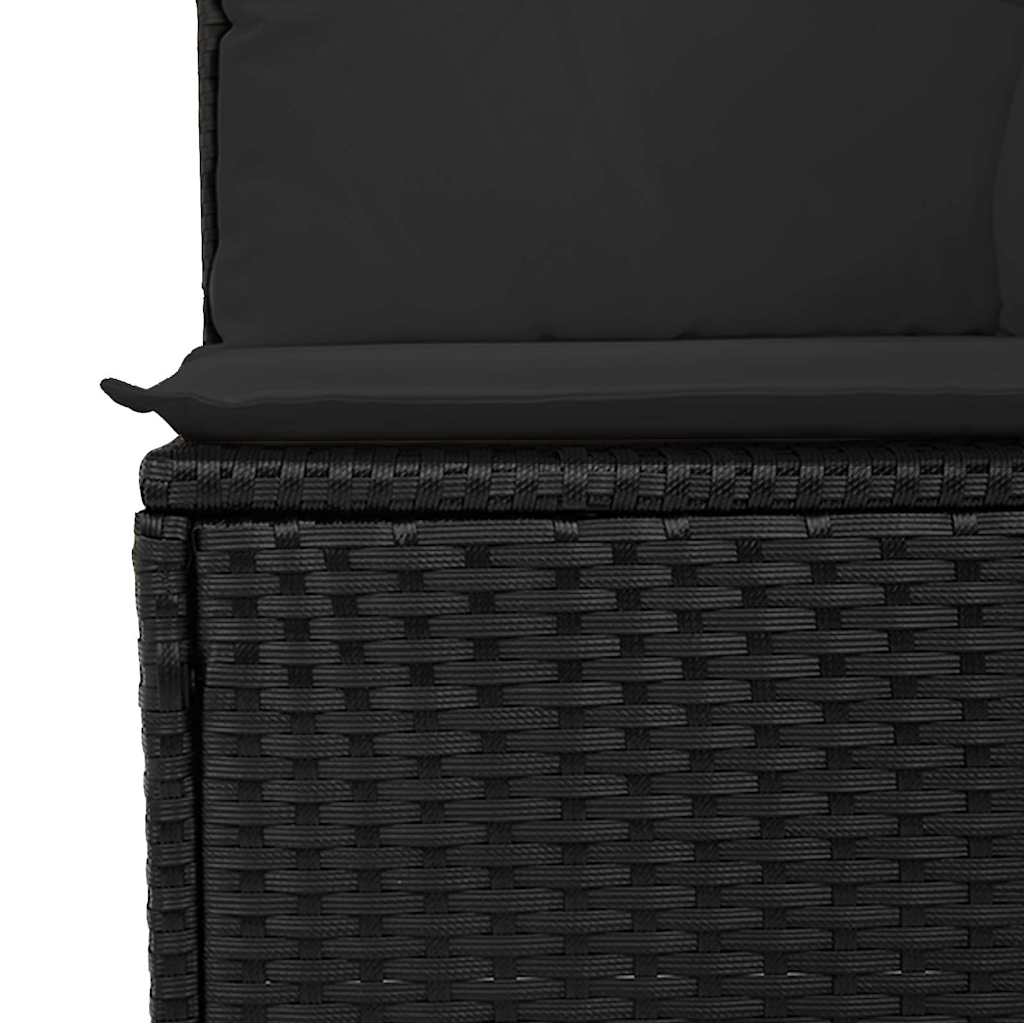 13-dijelni set vrtnih sofa s jastucima poliratan crni