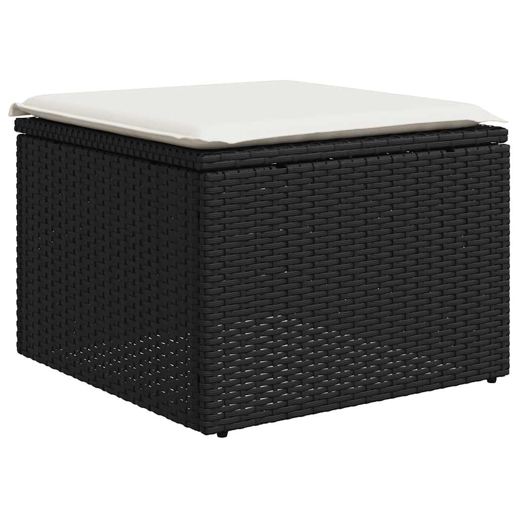 12-dijelni set vrtnih sofa od poliratana s jastucima crni