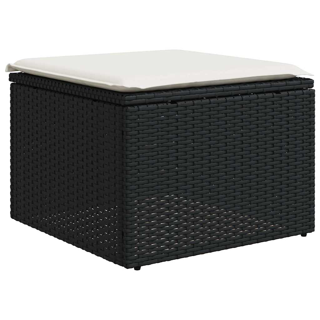 12-dijelni set vrtnih sofa od poliratana s jastucima crni