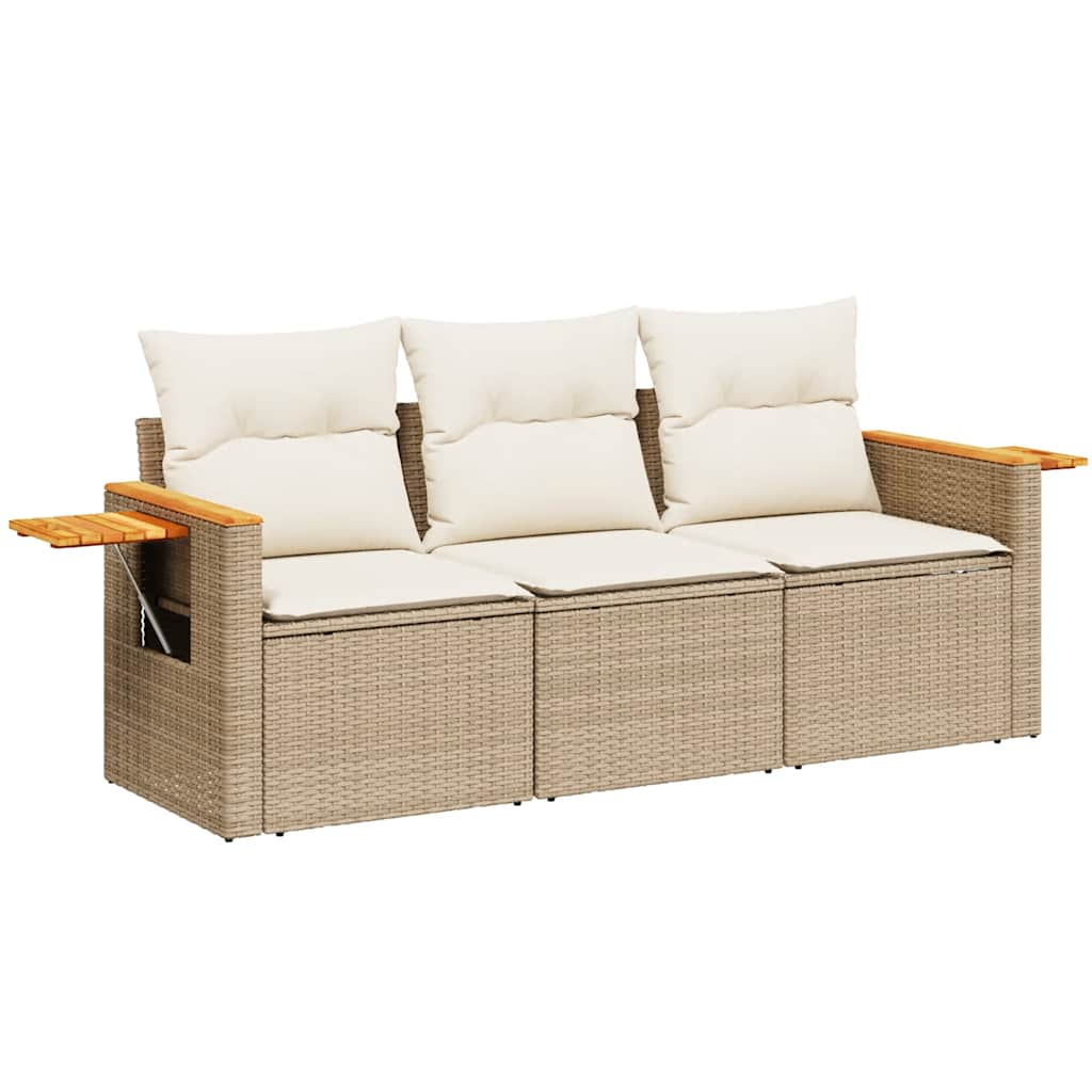 3-dijelni set vrtnih sofa od poliratana s jastucima bež