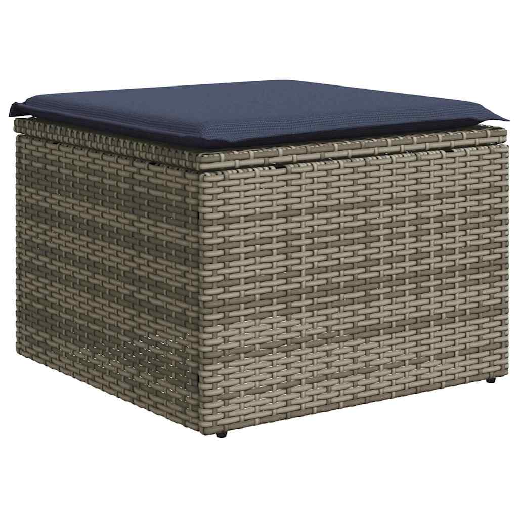 4-dijelni set vrtnih sofa od poliratana s jastucima sivi