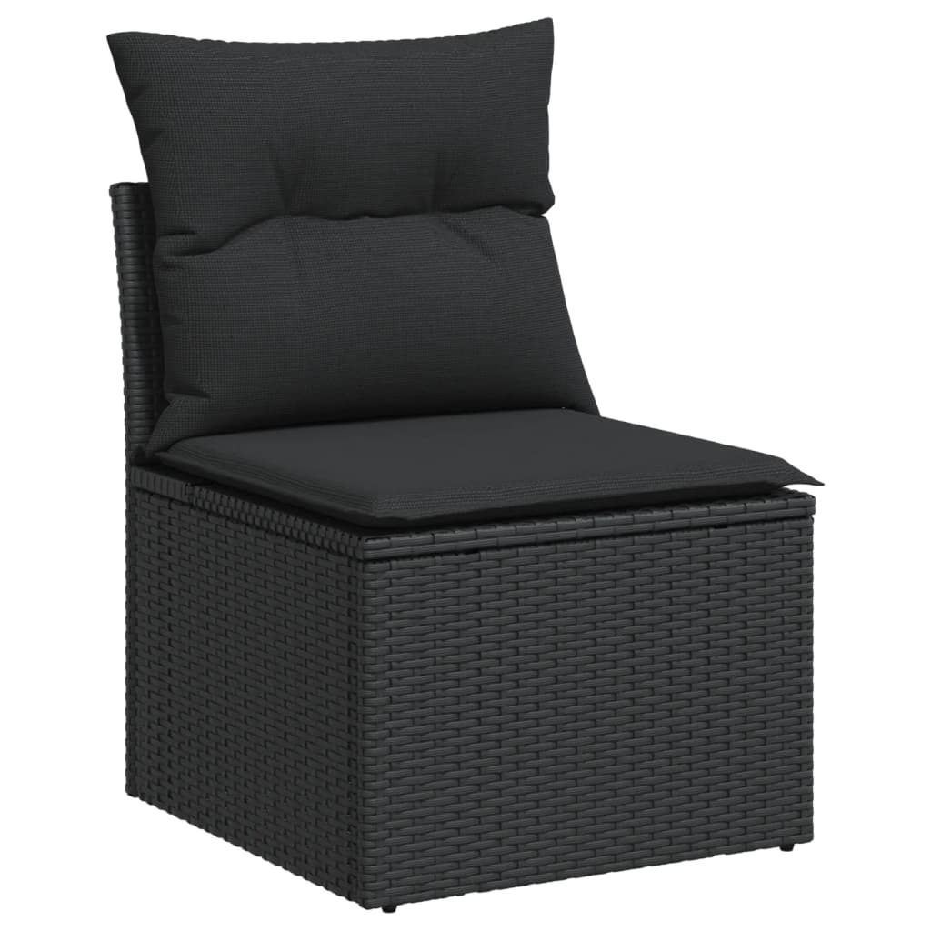 6-dijelni set vrtnih sofa s jastucima crni od poliratana