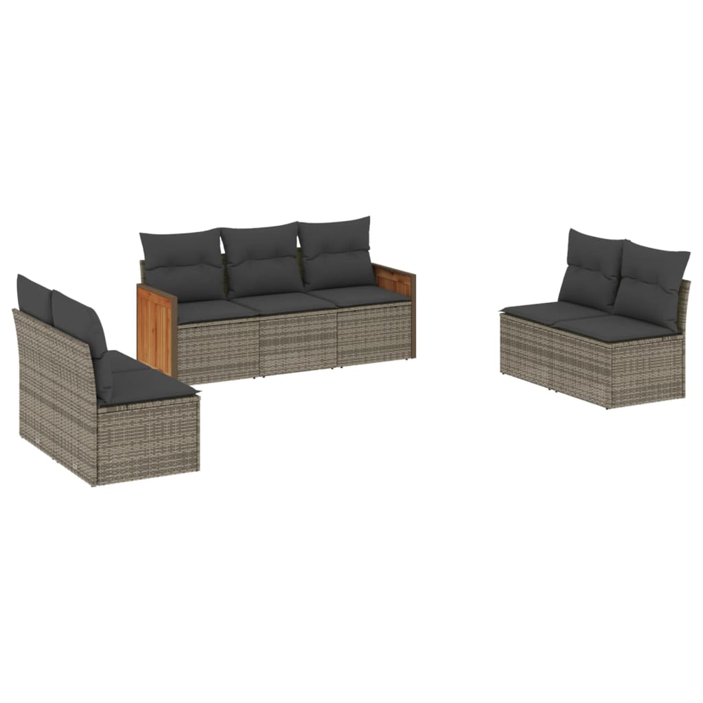 7-dijelni set vrtnih sofa sivi od poliratana