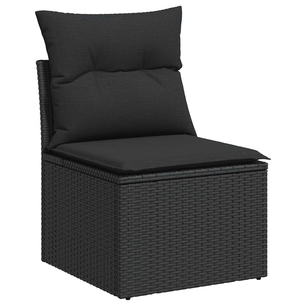 8-dijelni set vrtnih sofa od poliratana s jastucima crni
