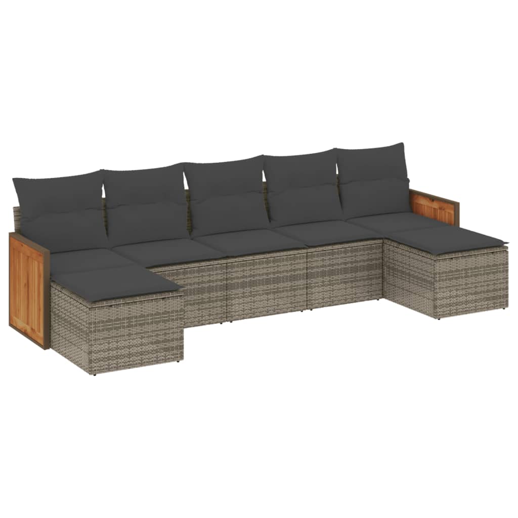 7-dijelni set vrtnih sofa sivi od poliratana