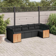 7-dijelni set vrtnih sofa od poliratana s jastucima crni