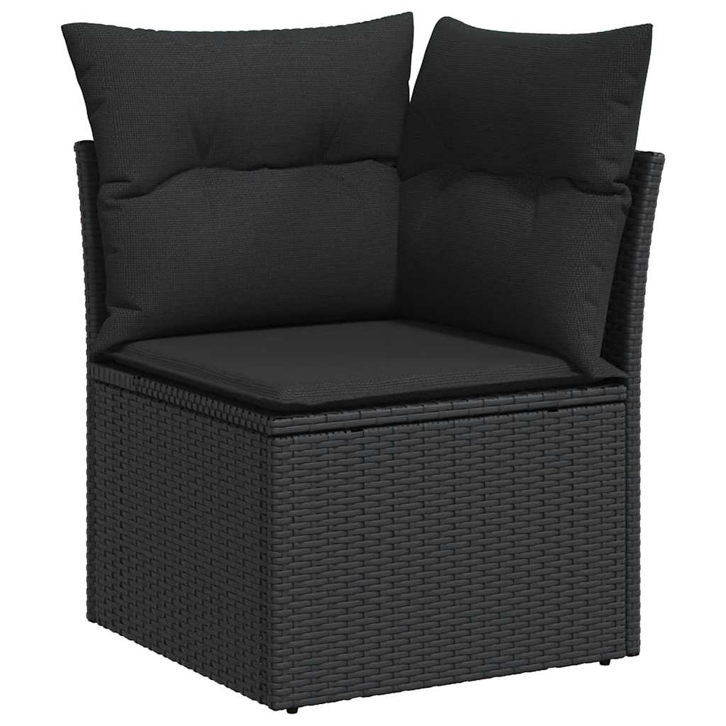 13-dijelni set vrtnih sofa s jastucima poliratan crni