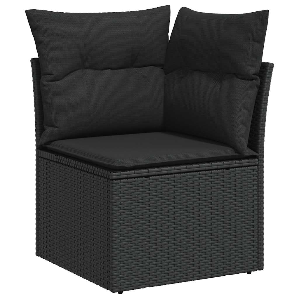 14-dijelni set vrtnih sofa s jastucima poliratan crni