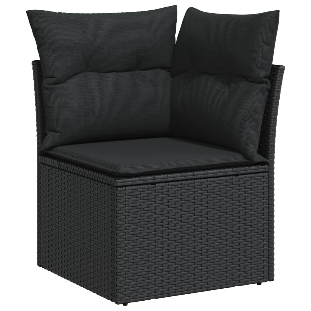 10-dijelni set vrtnih sofa s jastucima crni od poliratana