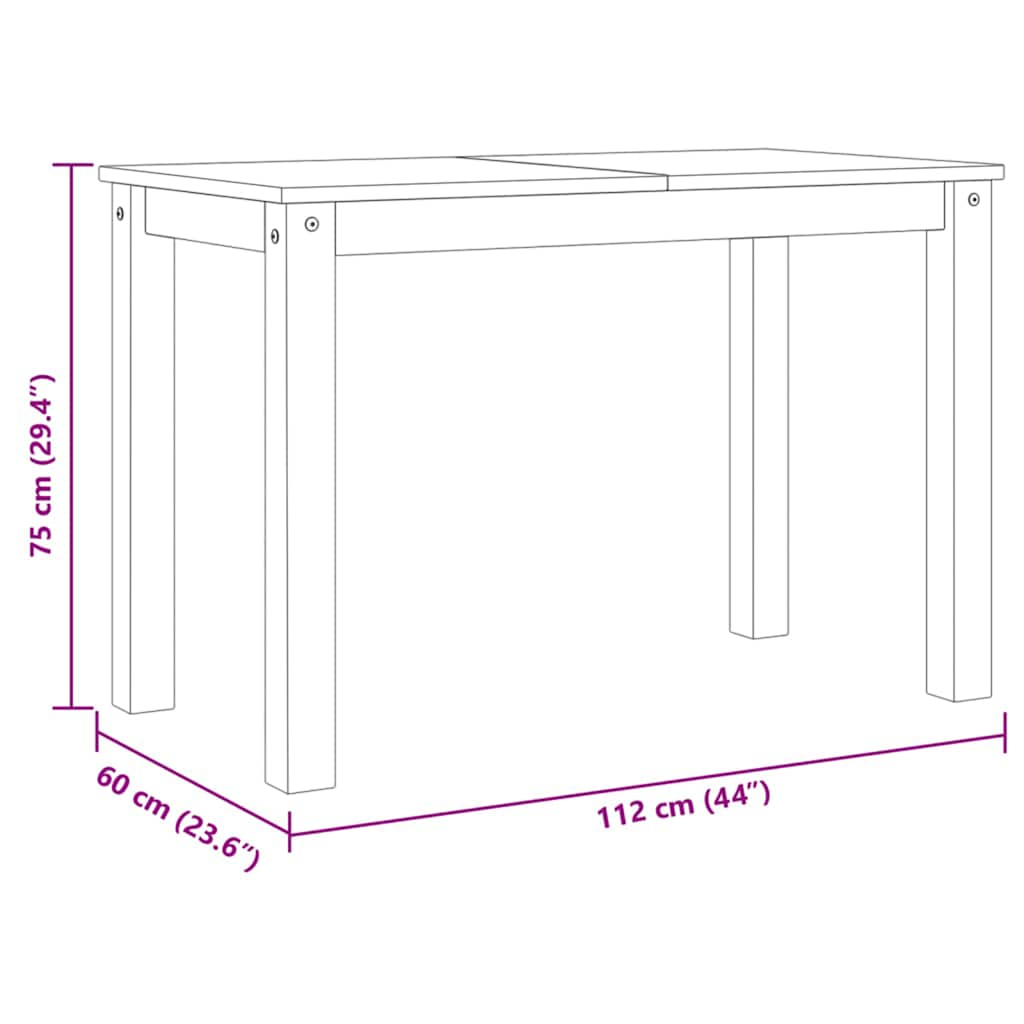 Blagovaonski stol PANAMA 112 x 60 x 75 cm od masivne borovine