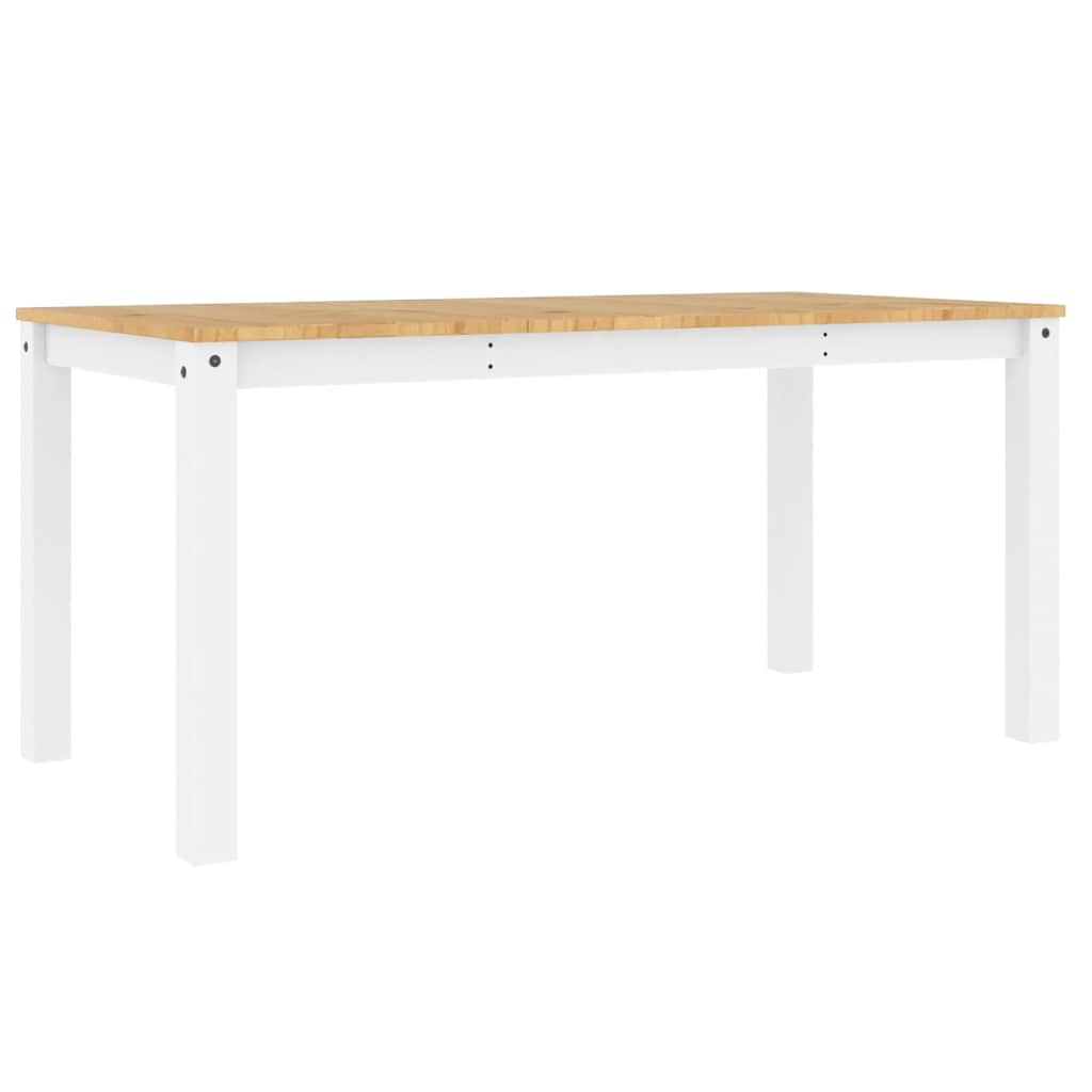 Blagovaonski stol PANAMA bijeli 160x80x75 cm masivna borovina