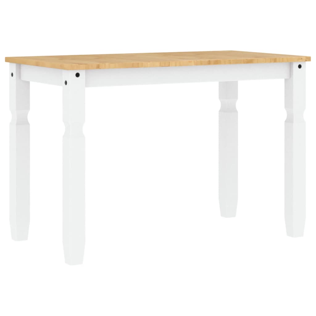Blagovaonski stol Corona bijeli 112x60x75cm od masivne borovine