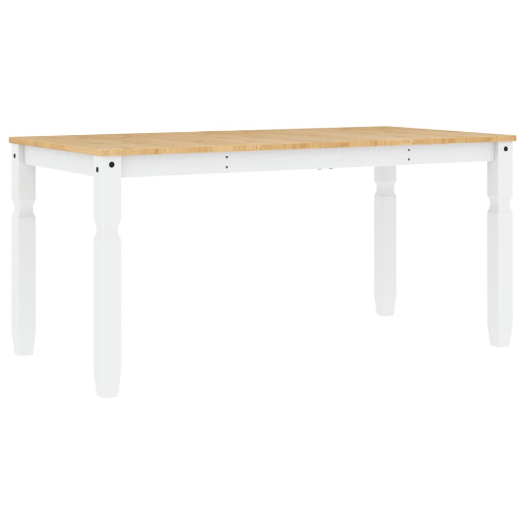 Blagovaonski stol Corona bijeli 160x80x75cm od masivne borovine