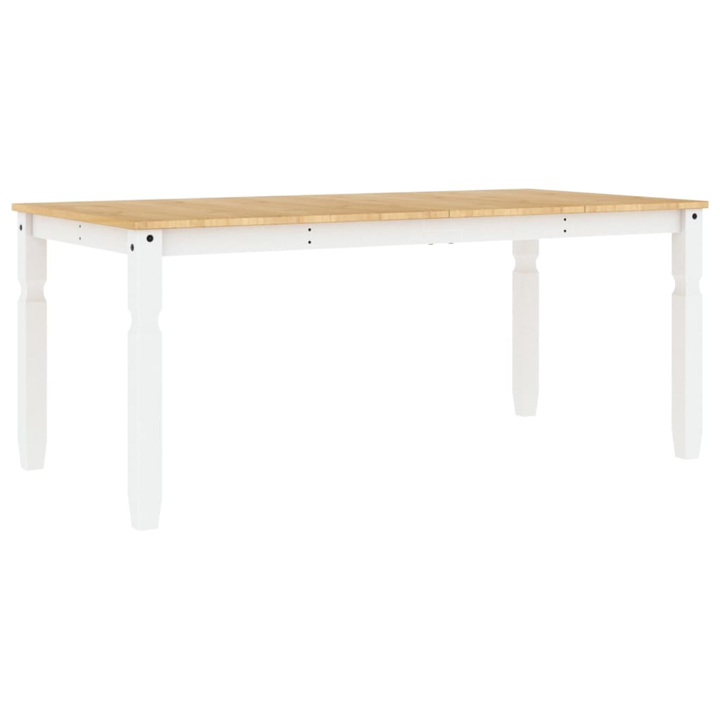 Blagovaonski stol Corona bijeli 180x90x75 cm masivna borovina