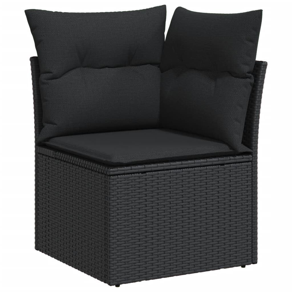 11-dijelni set vrtnih sofa od poliratana s jastucima crni