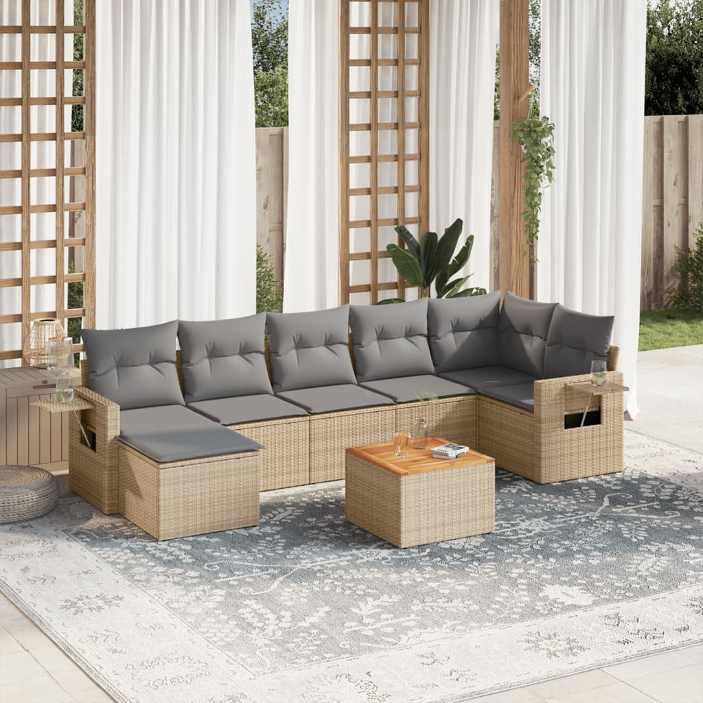 8-dijelni set vrtnih sofa od poliratana s jastucima