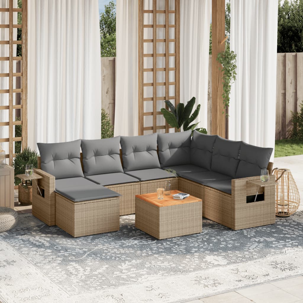8-dijelni set vrtnih sofa od poliratana s jastucima