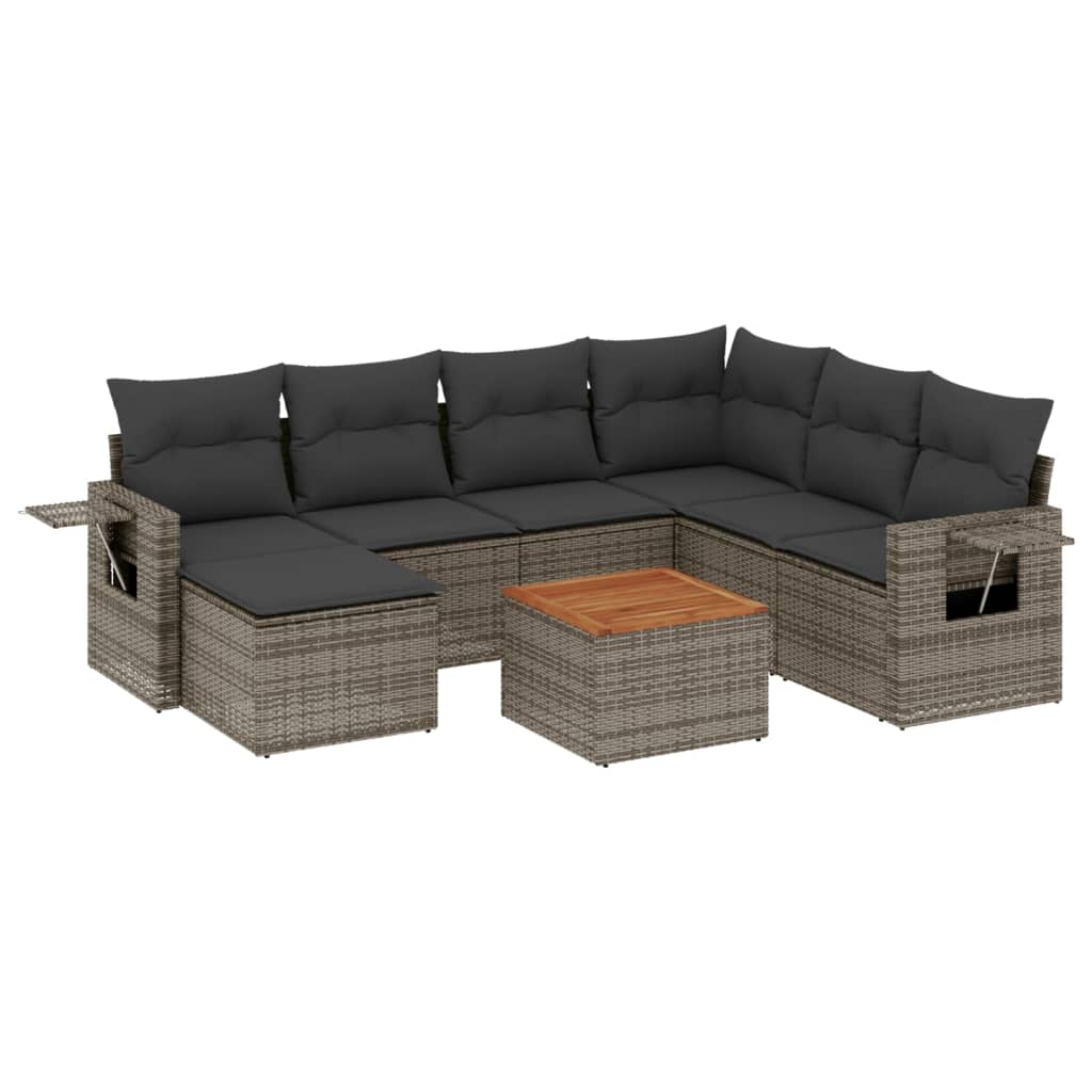 8-dijelni set vrtnih sofa od poliratana s jastucima