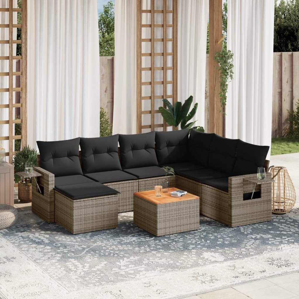 8-dijelni set vrtnih sofa od poliratana s jastucima