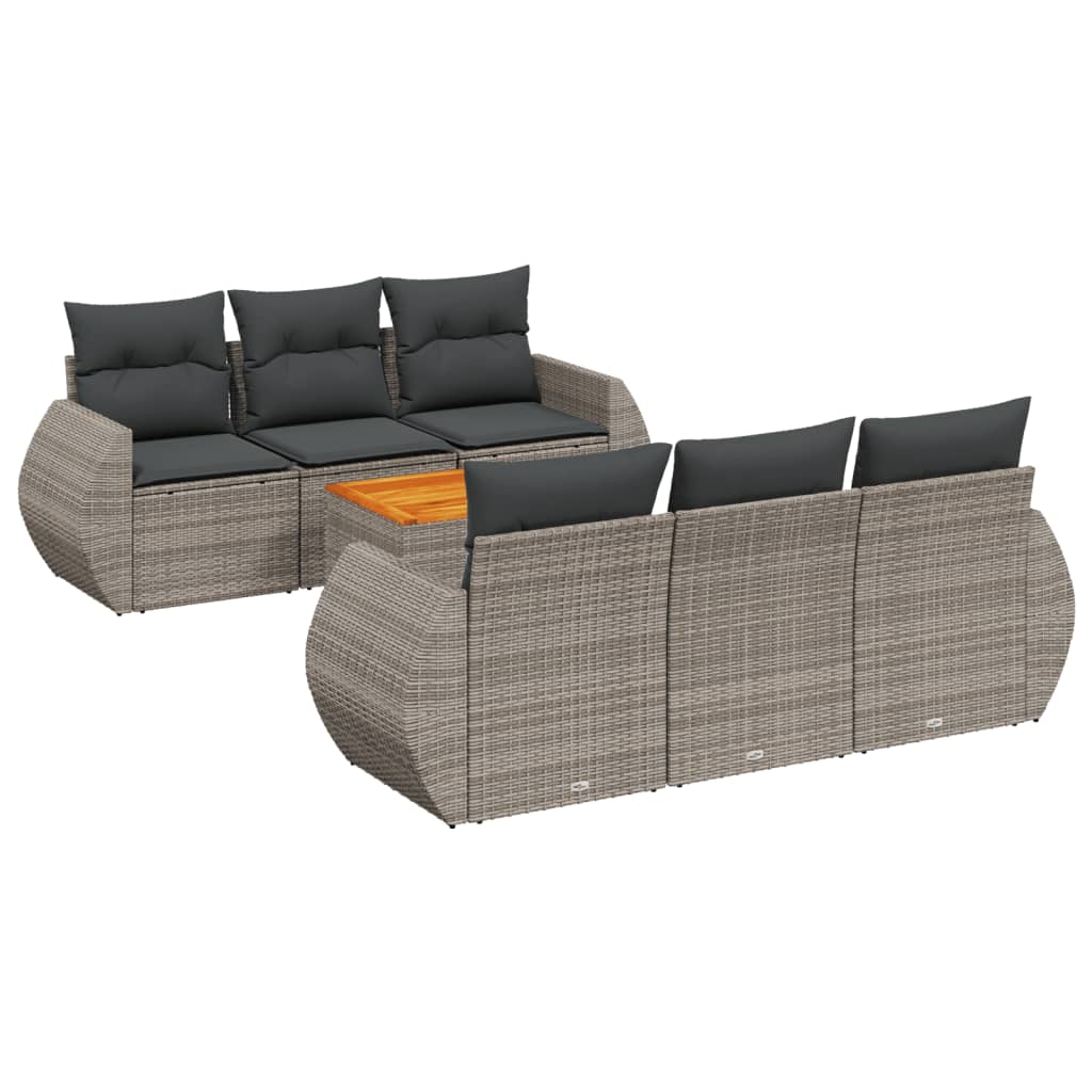 7-dijelni set vrtnih sofa sivi od poliratana