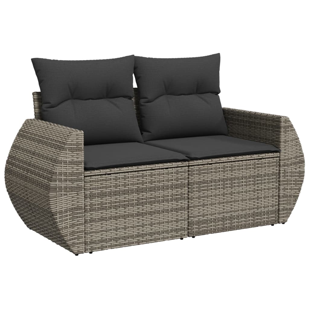 7-dijelni set vrtnih sofa sivi od poliratana