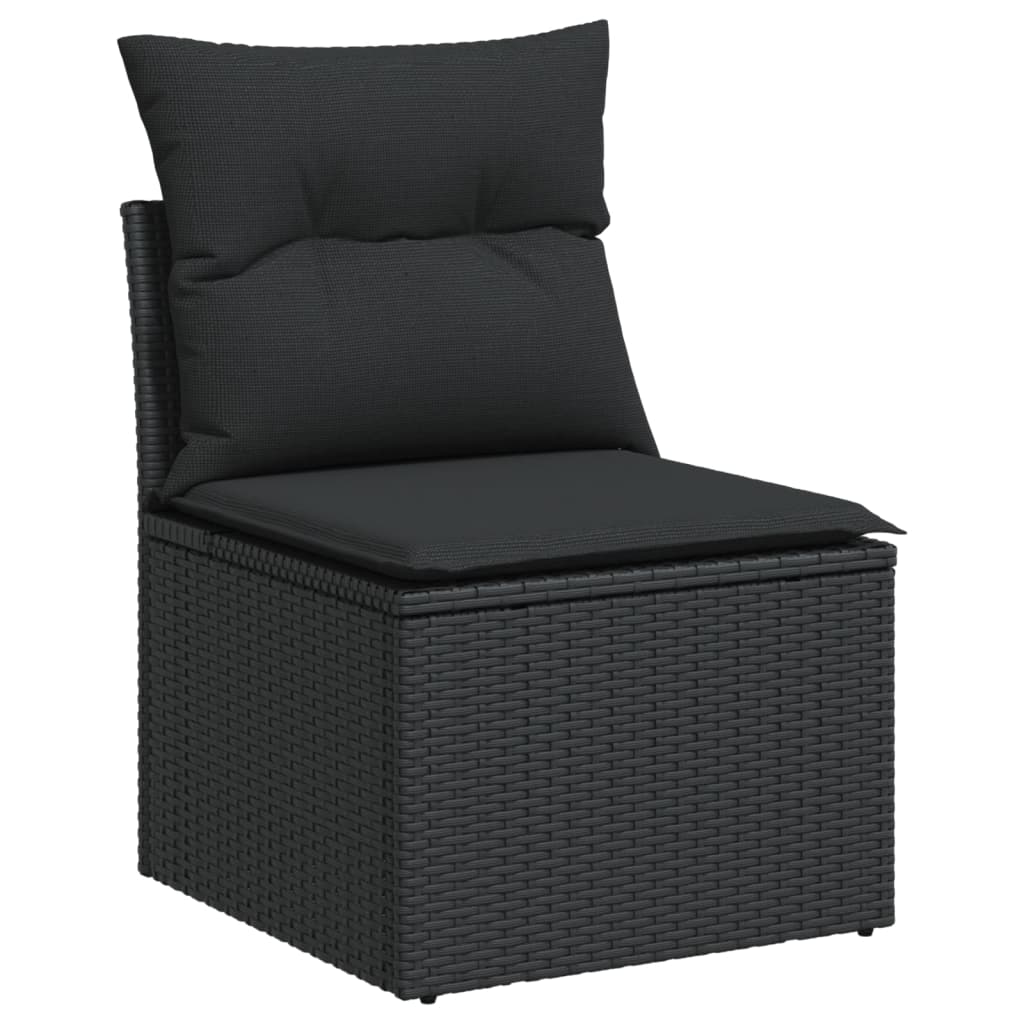 8-dijelni set vrtnih sofa od poliratana s jastucima crni