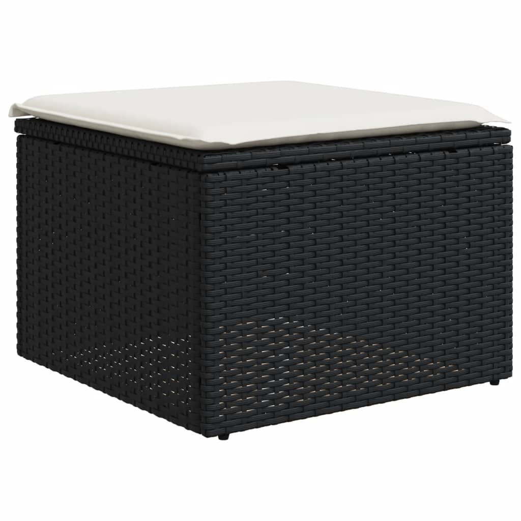 8-dijelni set vrtnih sofa od poliratana s jastucima crni