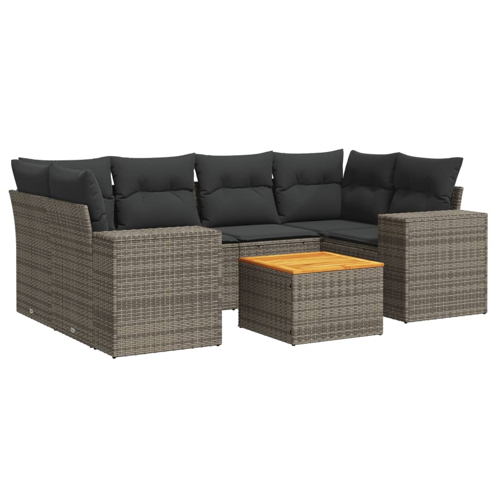 7-dijelni set vrtnih sofa sivi od poliratana