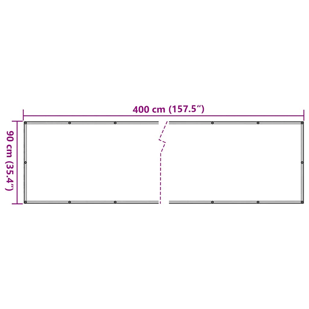 Balkonski zaslon za privatnost antracit 400 x 90 cm PVC