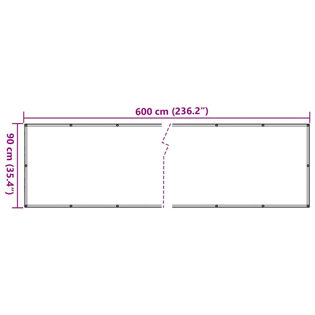 Balkonski zaslon za privatnost krem 600 x 90 cm PVC