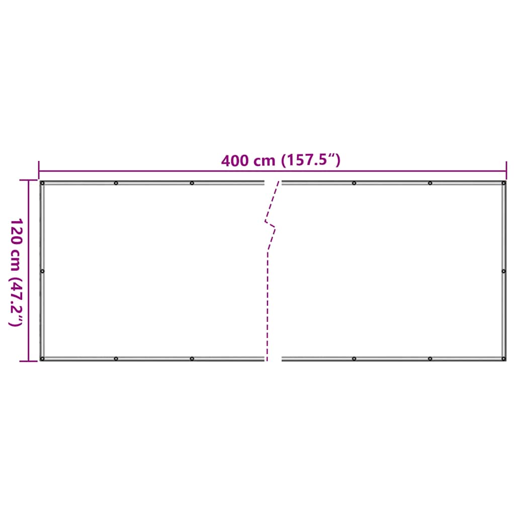 Balkonski zaslon za privatnost antracit 400 x 120 cm PVC