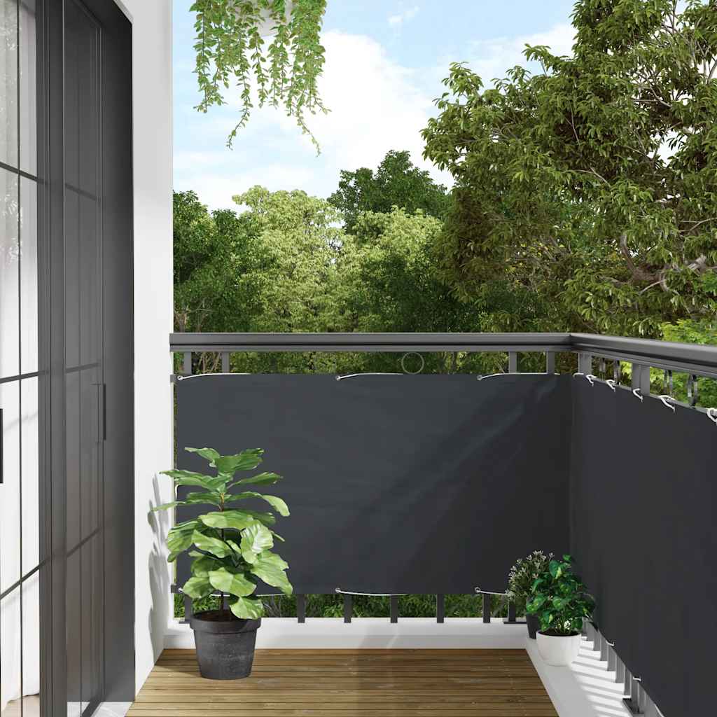 Balkonski zaslon za privatnost antracit 600 x 120 cm PVC
