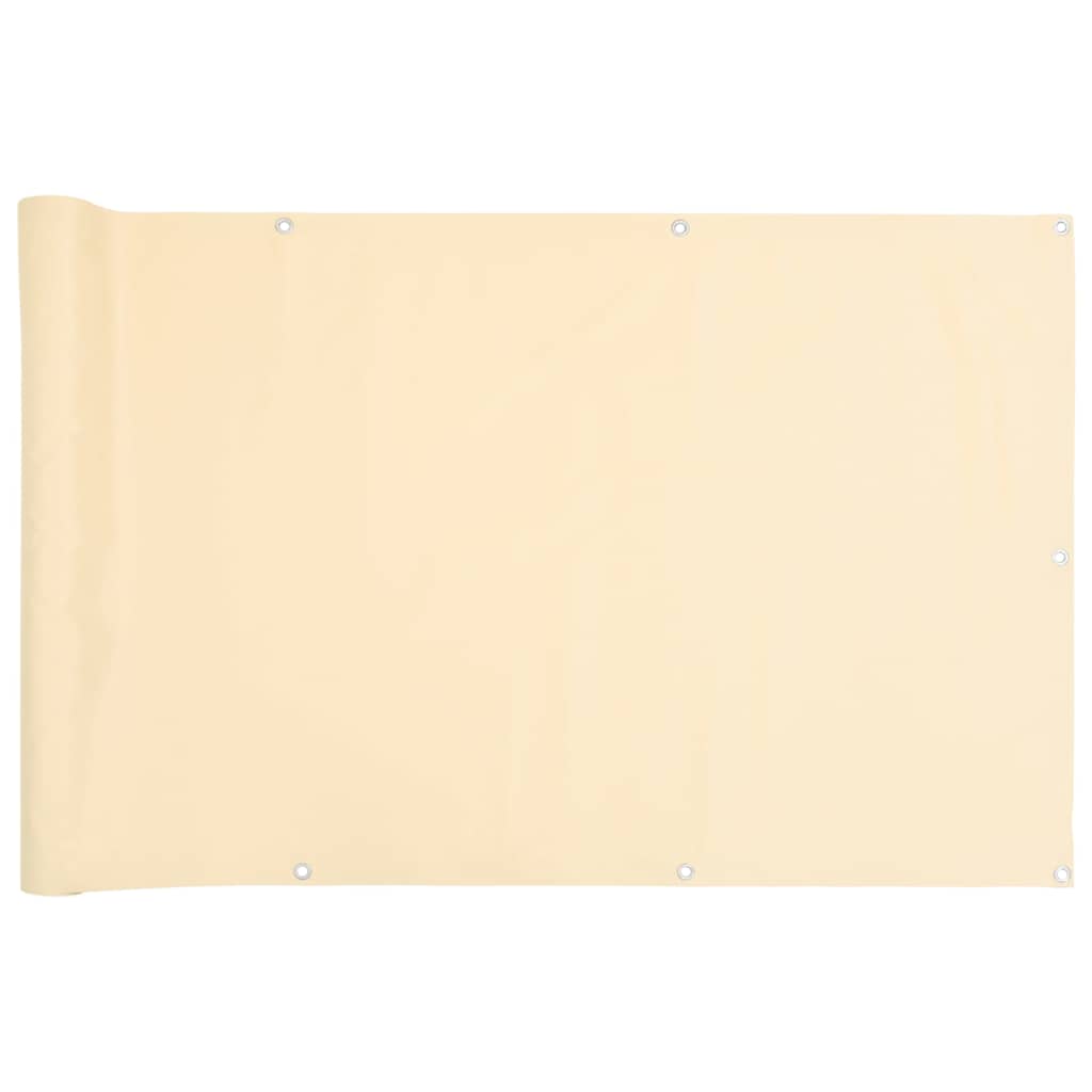 Balkonski zaslon za privatnost krem 800 x 120 cm PVC