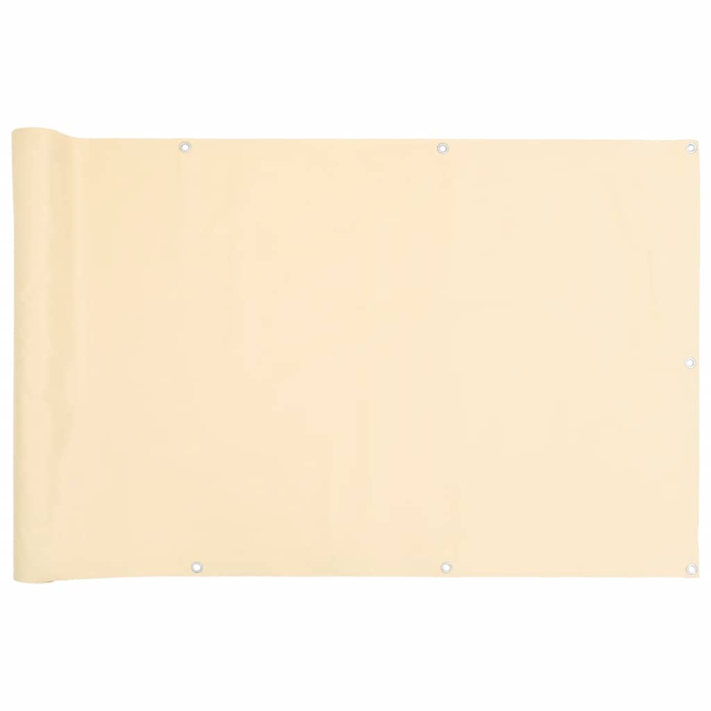 Balkonski zaslon za privatnost krem 1000 x 120 cm PVC