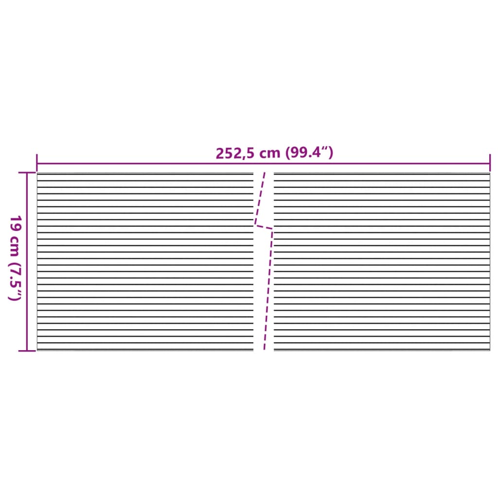 Vrtni zasloni za privatnost 10 kom sivi 252,5x19 cm PVC
